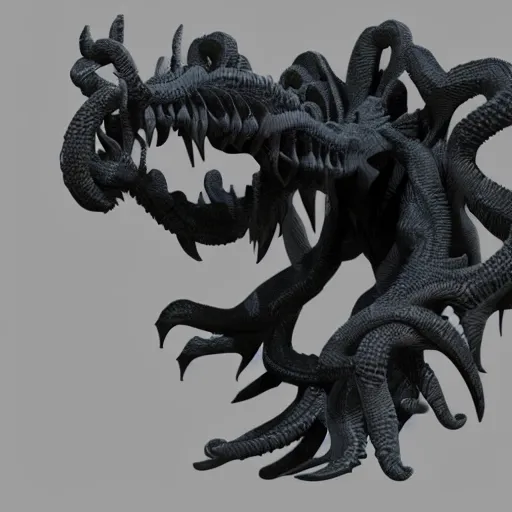 Image similar to 3d model topology of an eldritch beast