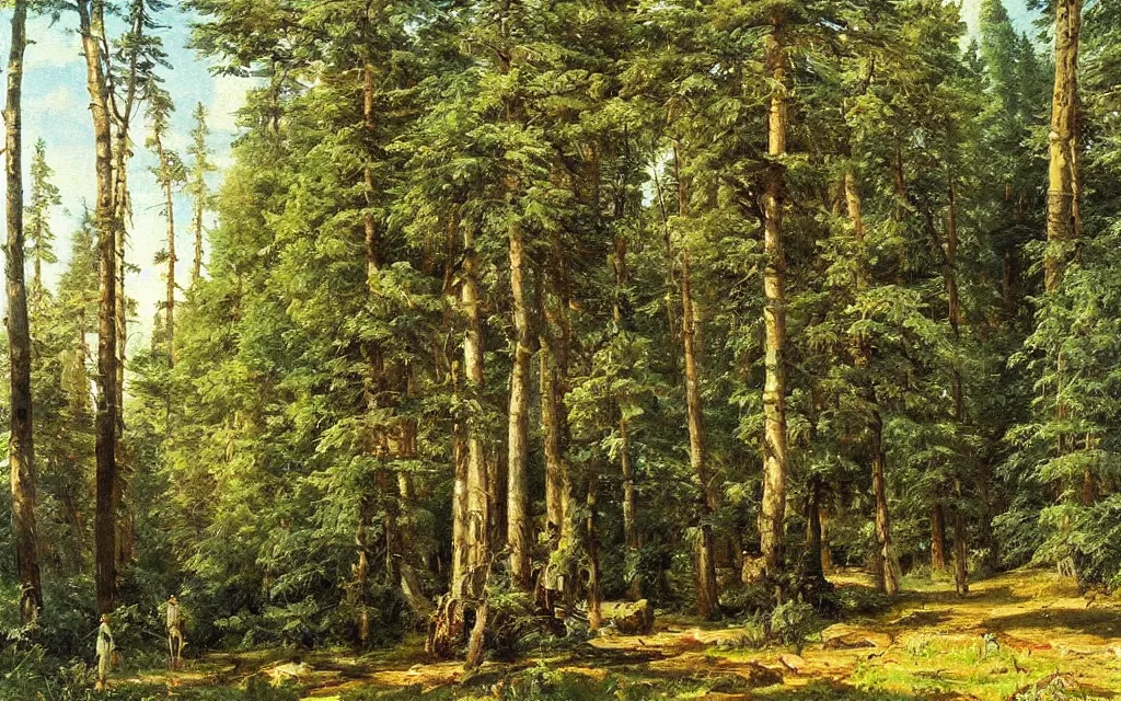 Prompt: a beautiful painting representative of the art style of ivan shishkin