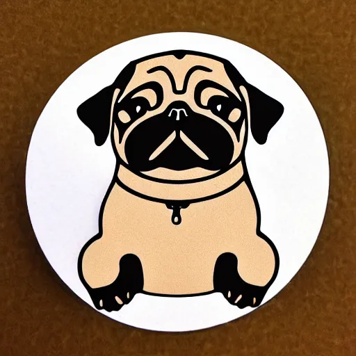 Image similar to cute pug die-cut sticker