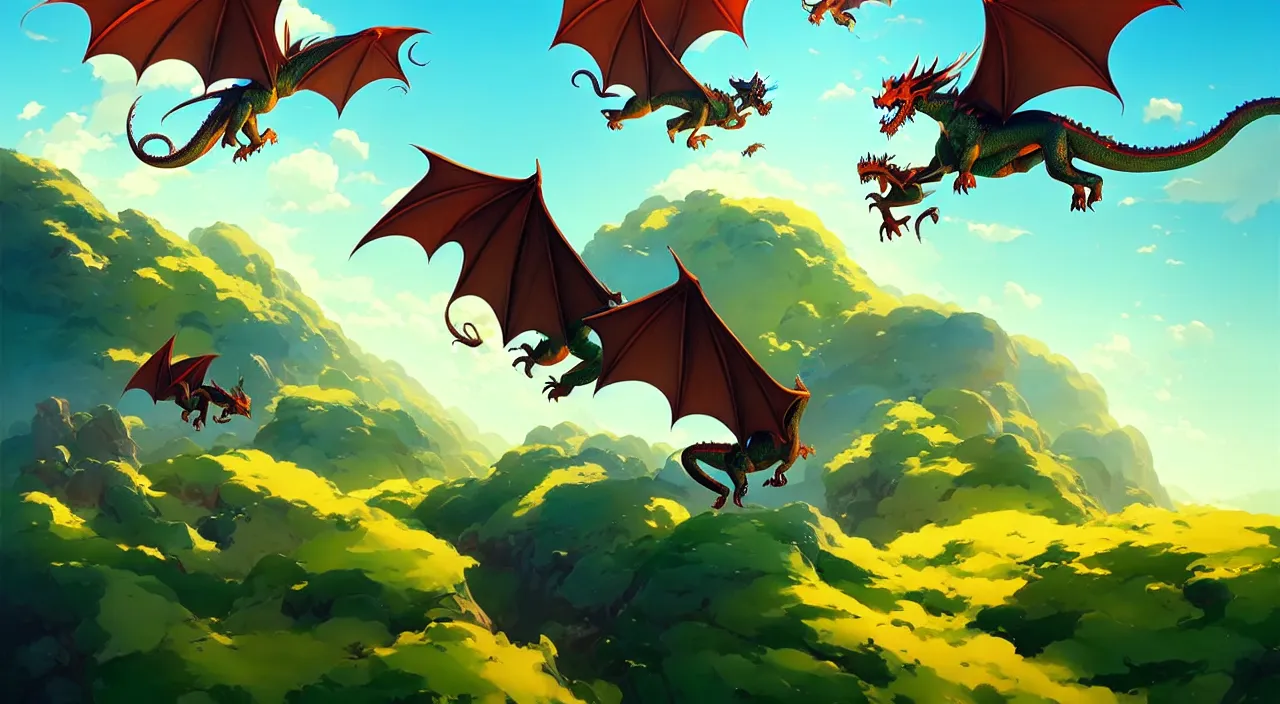 Image similar to dragons flying above green pastures, in marble incrusted of legends official fanart behance hd by jesper ejsing, by rhads, makoto shinkai and lois van baarle, ilya kuvshinov, rossdraws global illumination