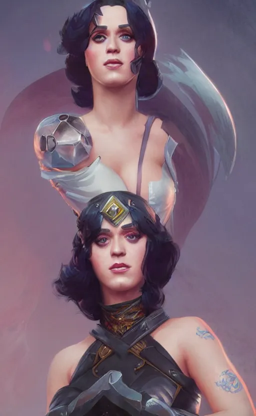 Prompt: katy perry as a rogue, d & d, fantasy, highly detailed, digital painting, artstation, concept art, matte, sharp focus, illustration, art by greg rutkowski and alphonse mucha