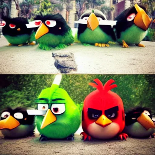 Image similar to angry birds in real life