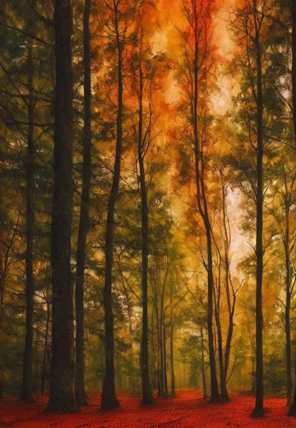 Image similar to a wide shot of a forrest butbthe trees are hands, warm colors, soft lighting, atmospheric, cinematic, moody, in the style of diego koi, gina heyer, luiz escanuela, art by alyssa monk, hyperrealism, rule of thirds, oil on canvas, 8 k