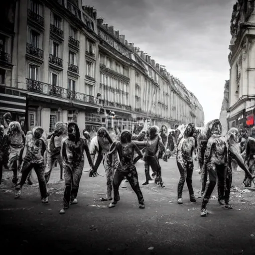 Image similar to a zombie apocalypse in paris