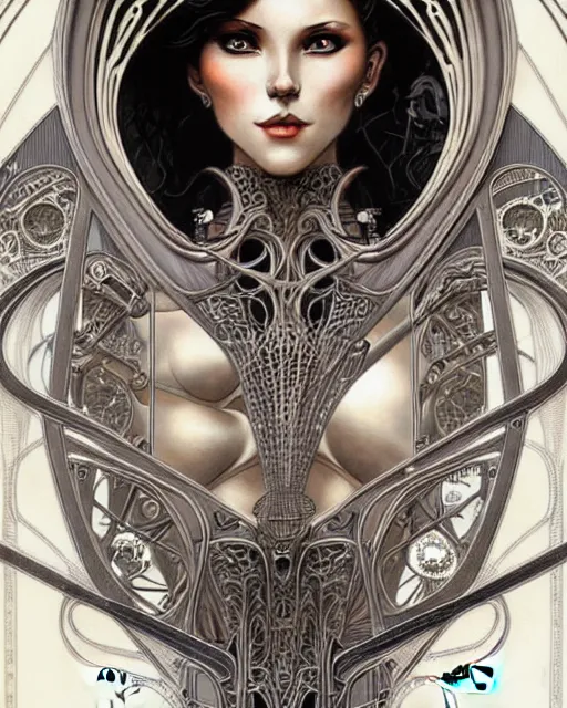 Image similar to Art nouveau Ferarri car, in the shape of a woman, fantasy, intricate mechanical designs, elegant, highly detailed, sharp focus, art by Artgerm and Greg Rutkowski and WLOP