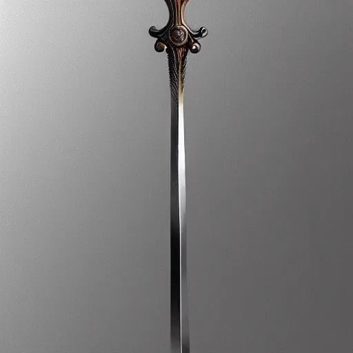 Image similar to renaissance sword sculpture, highly detailed, photorealistic portrait, bright studio setting, studio lighting, crisp quality and light reflections, unreal engine 5 quality render