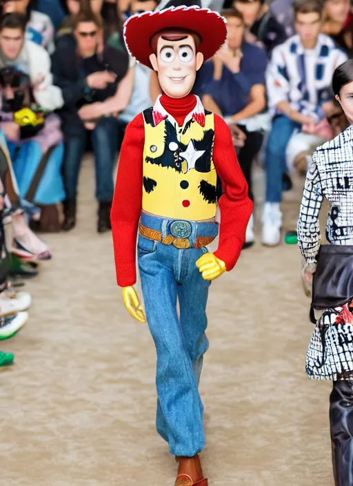 Image similar to hyperrealistic and heavy detailed balenciaga runway show of toy story, leica sl 2 5 0 mm, vivid color, high quality, high textured, real life