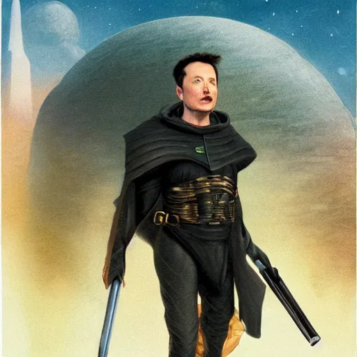 Image similar to Elon Musk as Emperor Shaddam IV, in Dune