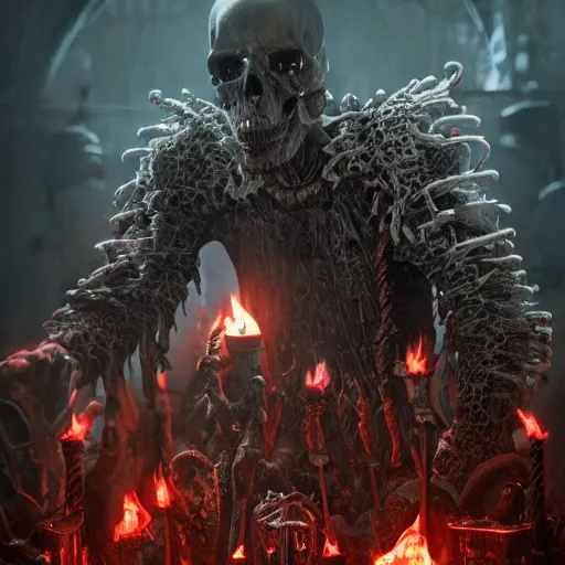 Image similar to death necromancer promo material, movie still, cinematic, photorealistic, extreme detail, sharp focus, 8 k, intricate, hyper detailed, realistic, cinematic lighting