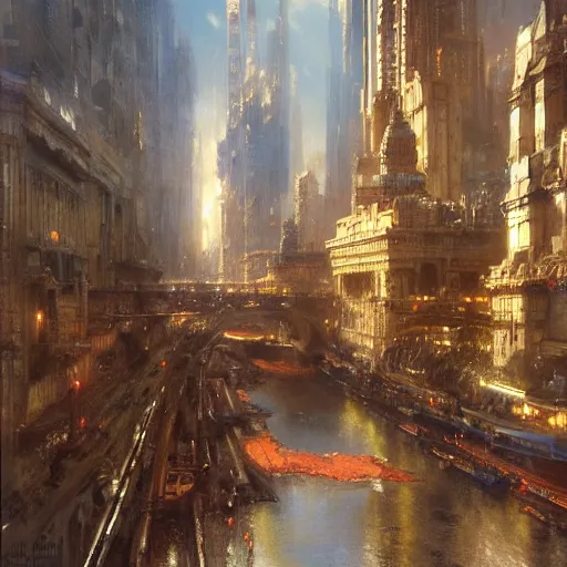 Image similar to detailed cinematic wide shot of grey metropolis, ultra realistic, spring light, painting by gaston bussiere, craig mullins, j. c. leyendecker