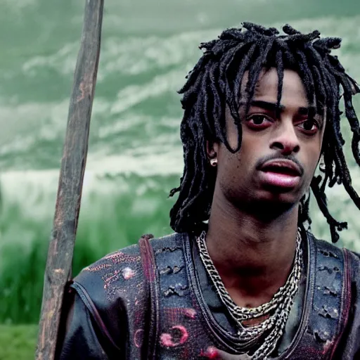 Prompt: playboi carti in vikings 4 k the detailed super realistic