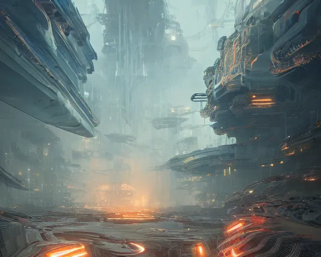 Image similar to the blight of the ascend armory, intricate abstract. intricate artwork, by tooth wu, wlop, beeple, dan mumford. concept art, octane render, trending on artstation, greg rutkowski very coherent symmetrical artwork. cinematic, key art, hyper realism, high detail, octane render, 8 k, iridescent accents