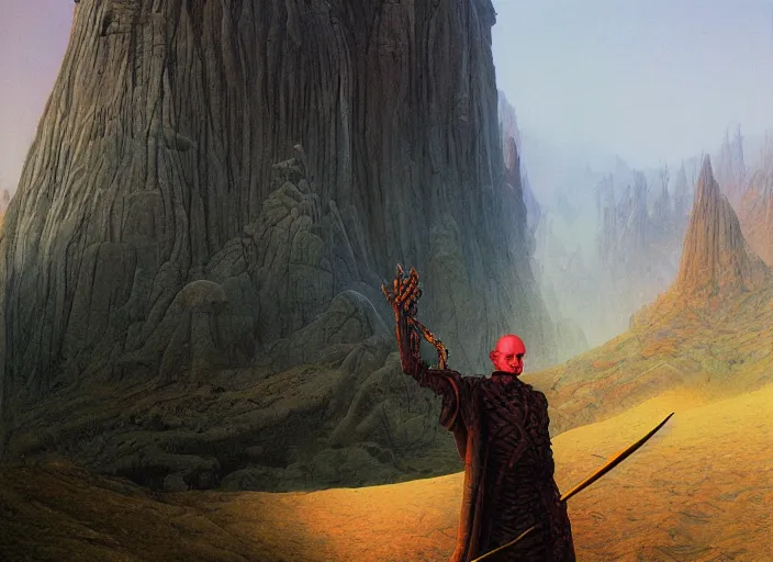 Prompt: A portrait of a character in a scenic environment by Wayne Barlowe