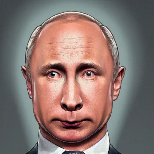 Prompt: portrait of pig nose Putin that has a big pig nose, pig nose, pig nose, looking at camera, intricate, extremely detailed, digital painting, artstation, concept art, smooth, sharp focus, illustration, intimidating lighting, incredible art