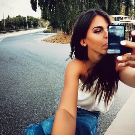 Image similar to instagram influencer taking a selfie