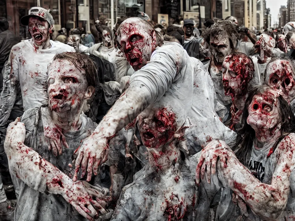Image similar to people like zombies because of drugs in philadelphia, ultra - high resolution images, with incredibly fine detail, shot by the world's most famous photographers