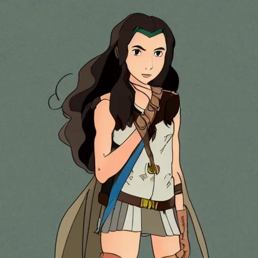 Image similar to gal gadot as a studio ghibli character