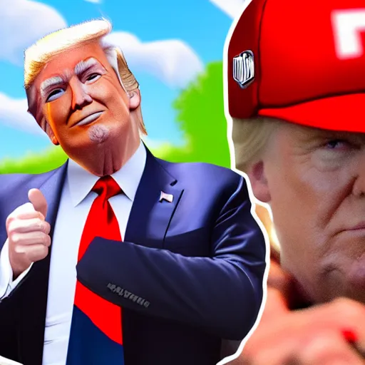 Image similar to donald trump in fortnite