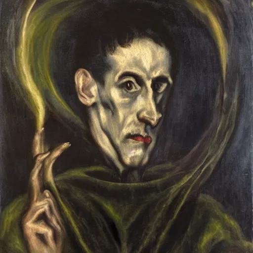 Image similar to El Greco, portrait of a demon