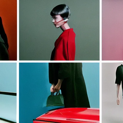 Image similar to balenciaga lookbook campaign in the style of tyler mitchel, blue rays, redshift, wide shot, coloured polaroid photograph, pastel, kodak film, hyper real, stunning moody cinematography, by maripol, fallen angels by wong kar - wai, 3 5 mm, style of suspiria and neon demon, david hockney, detailed, film photography