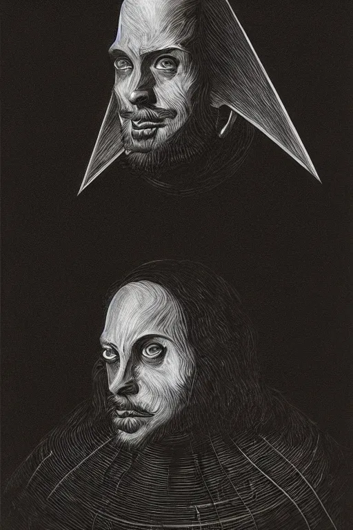 Prompt: Shakespeare as a black metal vocalist Edward Hopper and James Gilleard, Zdzislaw Beksisnski, higly detailed