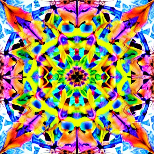 Prompt: psychedelic tessellation kaleidoscope watercolor digital art