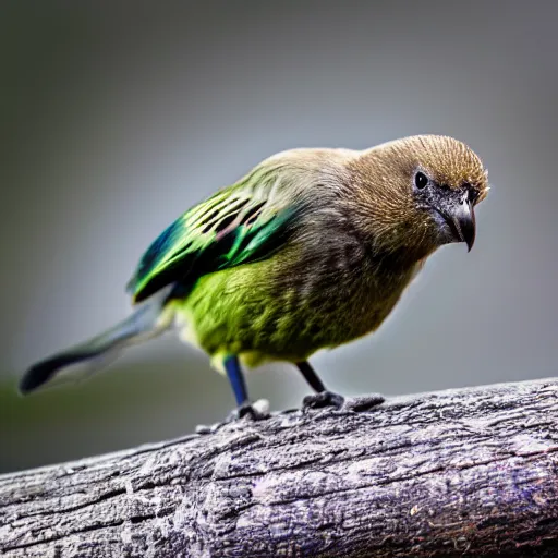 Prompt: kiwi birb, XF IQ4, 150MP, 50mm, f/1.4, ISO 200, 1/160s, natural light, Adobe Photoshop, Adobe Lightroom, DxO Photolab, polarizing filter, Sense of Depth, AI enhanced, HDR