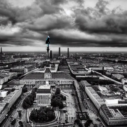 Prompt: darkness looming over Berlin