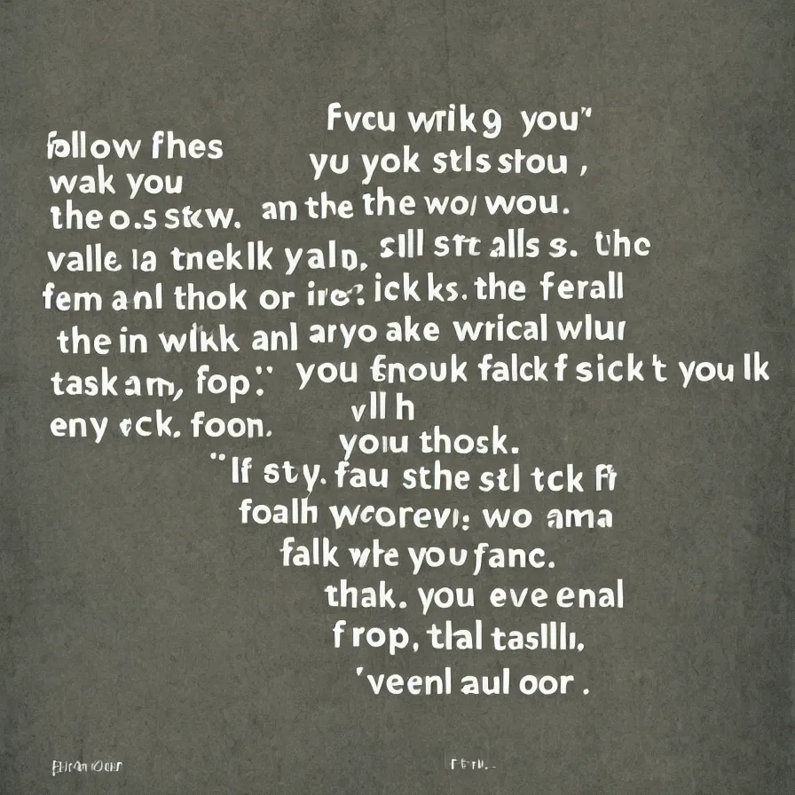 Image similar to Artwork for the following verses: 'If you walk, you slip. If you stop, you stall. If you touch, you stick. If you drop, you fall. In the eternal, in the eternal now.'