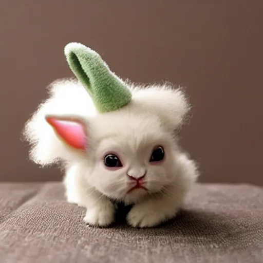 Prompt: baby yoda riding a fluffy white rabbit