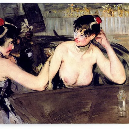 Image similar to cyborgs by edouard manet