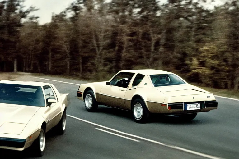 Prompt: 1978 Volvo TransAm, movie still, speed, cinematic Eastman 5384 film