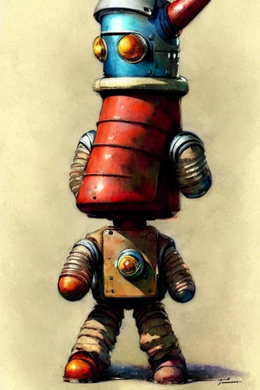 Image similar to adventurer ( ( ( ( ( 1 9 5 0 s retro future robot android knome clown. muted colors. ) ) ) ) ) by jean baptiste monge!!!!!!!!!!!!!!!!!!!!!!!!! chrome red