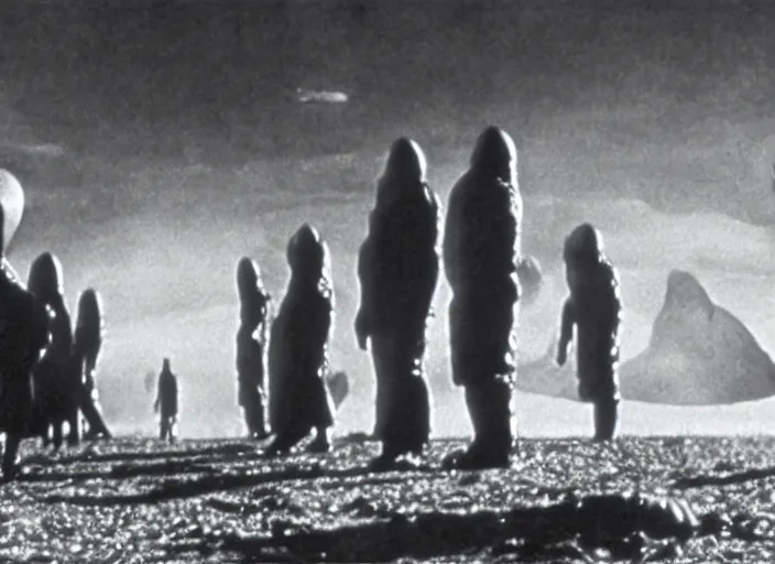 Prompt: scene from the 1 9 0 1 science fiction film the day the earth stood still