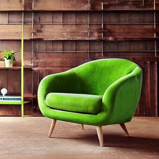 Image similar to avocado armchair, an armchair in the shape of an avocado