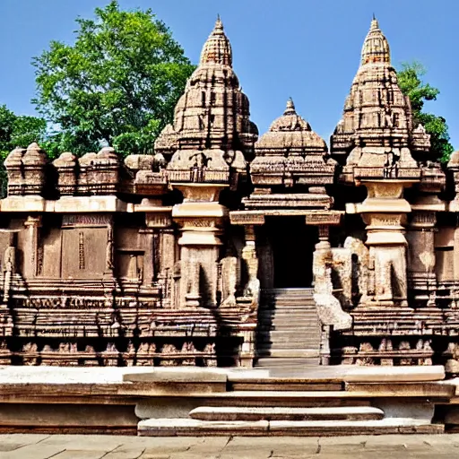 Prompt: a grand ancient Hindu temple