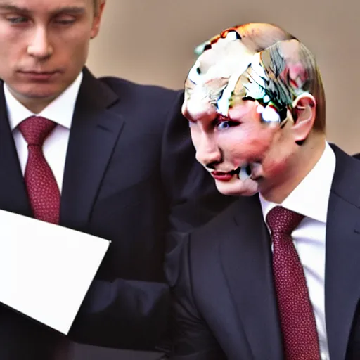 Image similar to putin teams up with a mysterious teenage putin