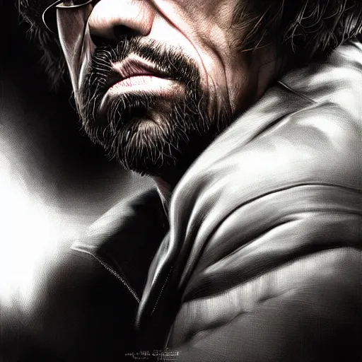 Image similar to peter dinklage as morpheus ( ( ( matrix ) ) ), digital painting, extremely detailed, 4 k, intricate, brush strokes, mark arian, artgerm, bastien lecouffe - deharme