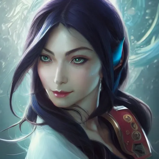 Image similar to perfectly - centered - portrait of irelia from league of legends, intricate, highly detailed, digital painting, artstation, concept art, smooth, sharp focus, illustration, unreal engine 5, 8 k, art by artgerm and greg rutkowski and alphonse mucha