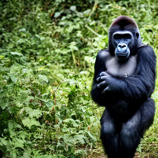 Prompt: photo of a gorilla wearing a spacesuit. 8 5 mm