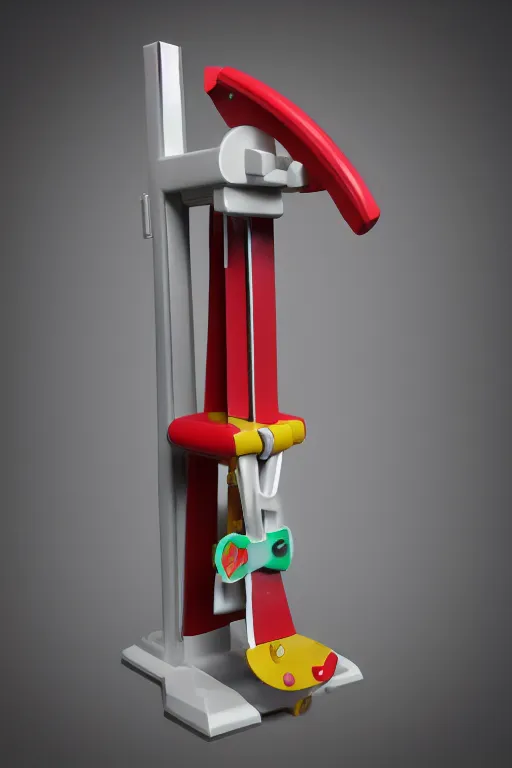 Image similar to a plastic toy guillotine, fisherprice toy guillotine, guillotine, high detail product photo, trending on artstation, 8 k