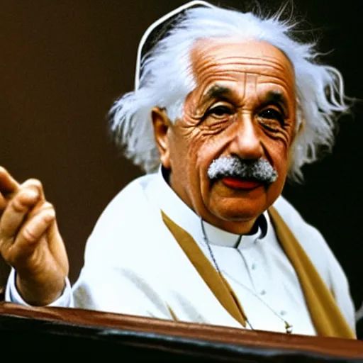 Prompt: albert einstein as a pope