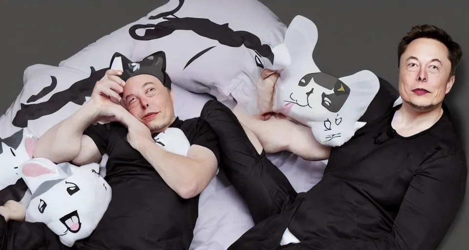 Image similar to elon musk with cat ears dakimakura