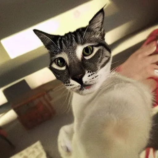 Image similar to selfie of a funny cat