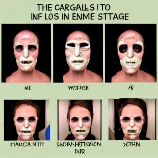 Prompt: the stages of a person's life on one face