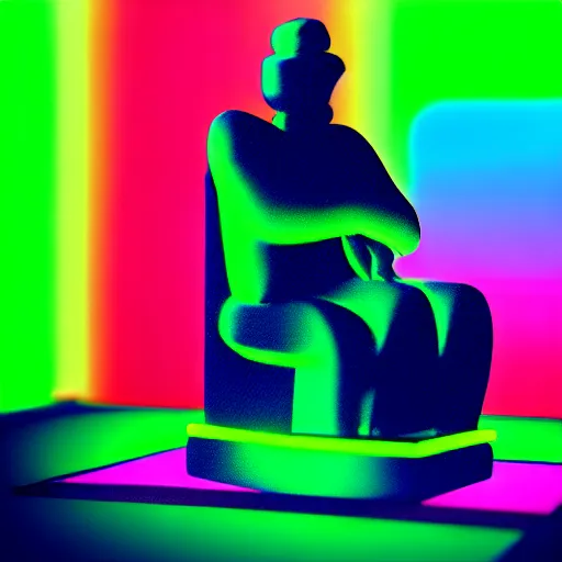 Prompt: Polaroid photo of a queen chess piece made of neon lights resting on a chessboard made of cresting ocean grid, digital forest, high quality architectural art , Isometric 3D Fantasy turtle, Smoth 3D Illustration, Cinematic Matte Painting, soft render, Servando Lupini, handpaint texture, Blender, 3DCoat