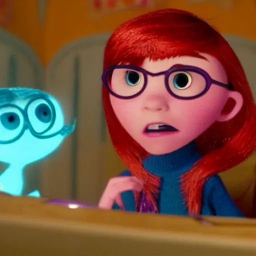 Image similar to a film still of a little witch in inside out ( 2 0 1 4 )