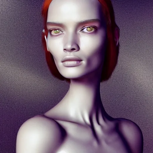 Prompt: beautiful mars alien, extremely human detailed, photo hyper realistic, the best photograph of august, pinterest render, vogue render