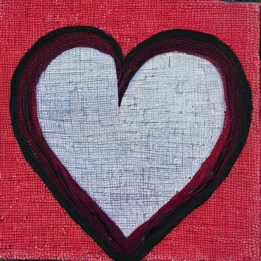 Image similar to thread painting of a beating heart