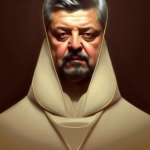 Image similar to symmetry!! intense portrait of petro poroshenko without beard and mustache, saint, intricate, elegant, highly detailed, my rendition, digital painting, artstation, concept art, smooth, sharp focus, illustration, art by artgerm and greg rutkowski and alphonse mucha